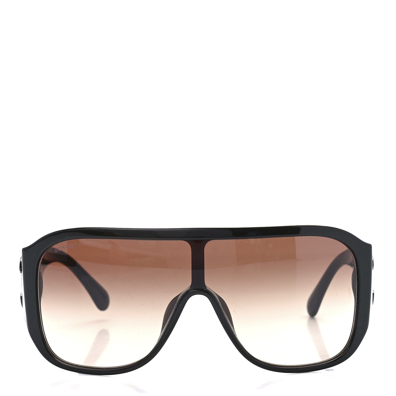 Chanel Acetate Crystal CC Shield Sunglasses 5466-B-A Brown 2 of 8