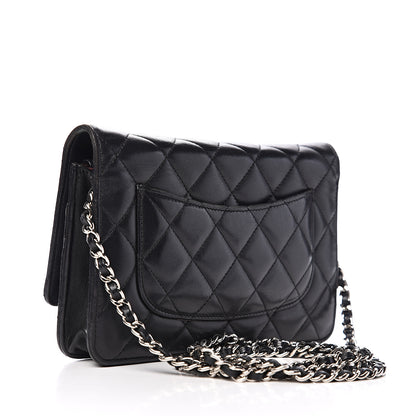 Chanel Lambskin Quilted Wallet On Chain WOC Black 2 of 17