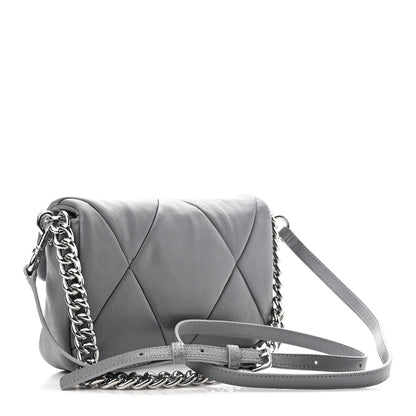 Marc Jacobs Goatskin Quilted J The Puffy Diamond Shoulder Bag Wolf Grey 3 of 10
