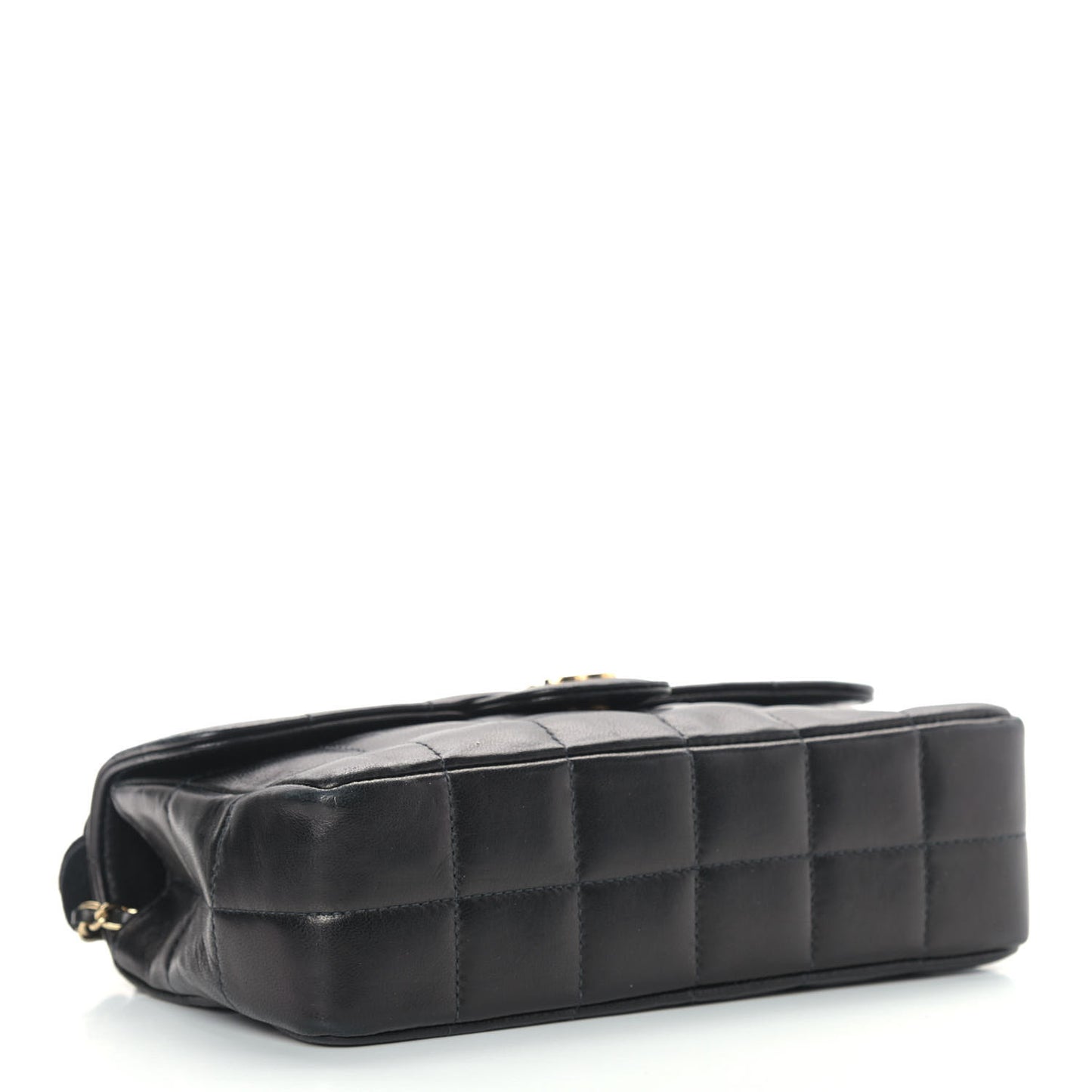 Lambskin Quilted Mini Chocolate Bar Flap Black