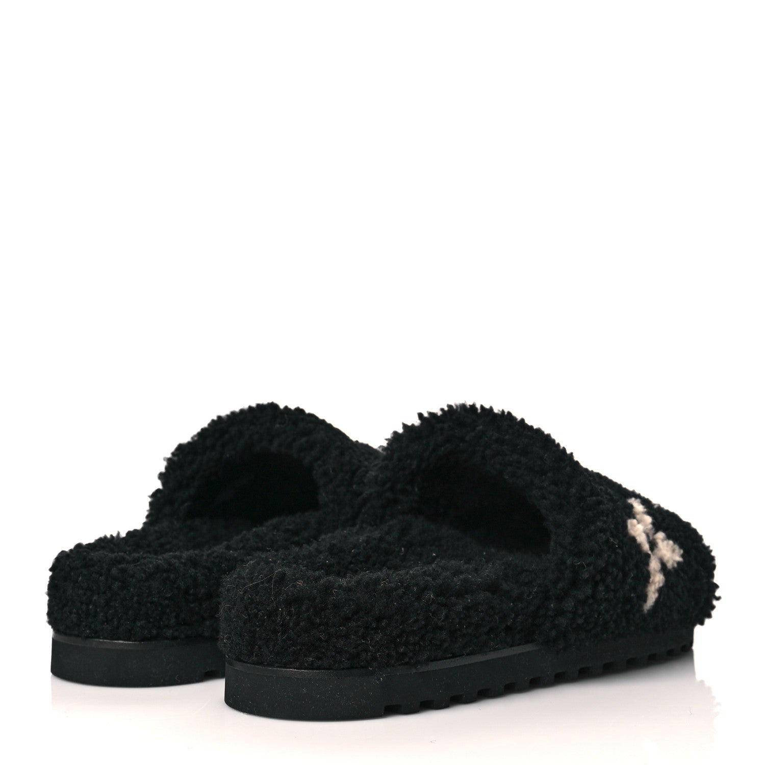 Louis Vuitton Shearling Monogram Giant Paseo Flat Comfort Mule 38 Black 4 of 8