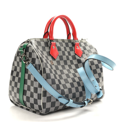Louis Vuitton Damier Speedy Bandouliere 30 Black White 3 of 11