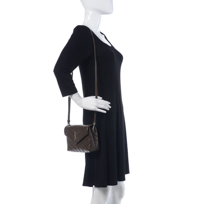 Saint Laurent Calfskin Y Quilted Monogram Toy Loulou Crossbody Bag Faggio 2 of 12