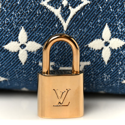 Louis Vuitton Monogram Jacquard Denim Speedy Bandouliere 25 Bleu 8 of 13