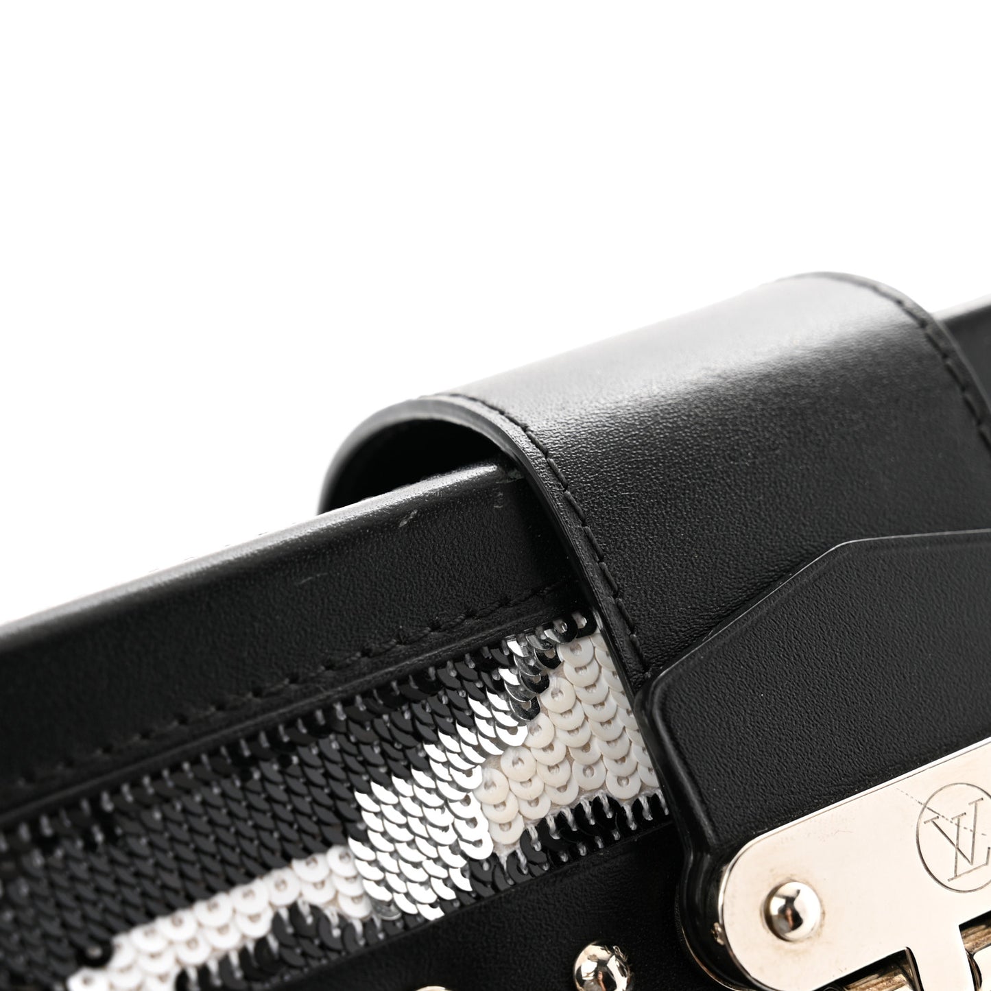 Sequins Leopard Petite Malle Black Gris