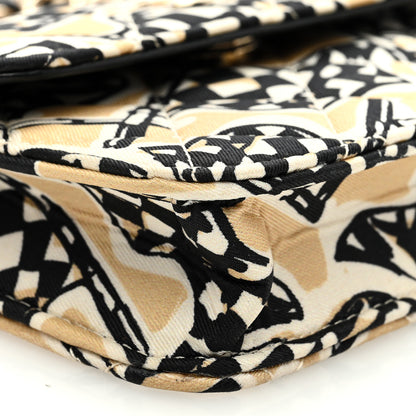 Chanel Canvas Check Flag Printed CC Clutch With Chain Beige Multicolor 8 of 9