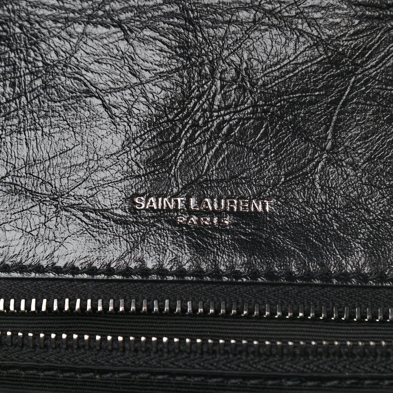 Saint Laurent Crinkled Calfskin Matelasse Monogram Medium Niki Chain Satchel Black 6 of 10