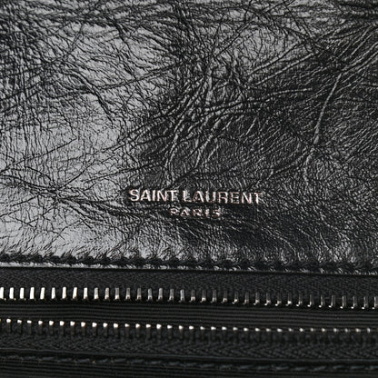 Saint Laurent Crinkled Calfskin Matelasse Monogram Medium Niki Chain Satchel Black 6 of 10