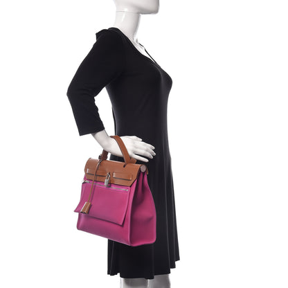 Hermes Vache Hunter Toile Herbag Zip 31 PM Magnolia Fauve 3 of 16