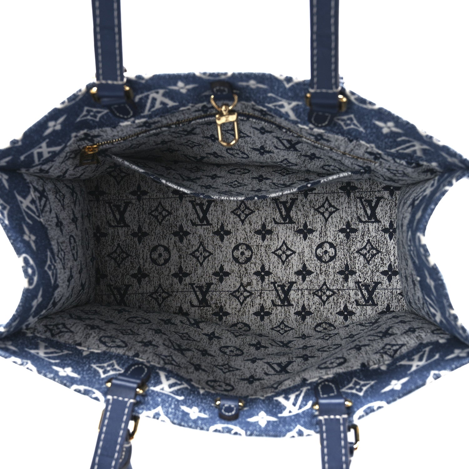 Louis Vuitton Monogram Jacquard Denim Onthego MM Bleu 5 of 10