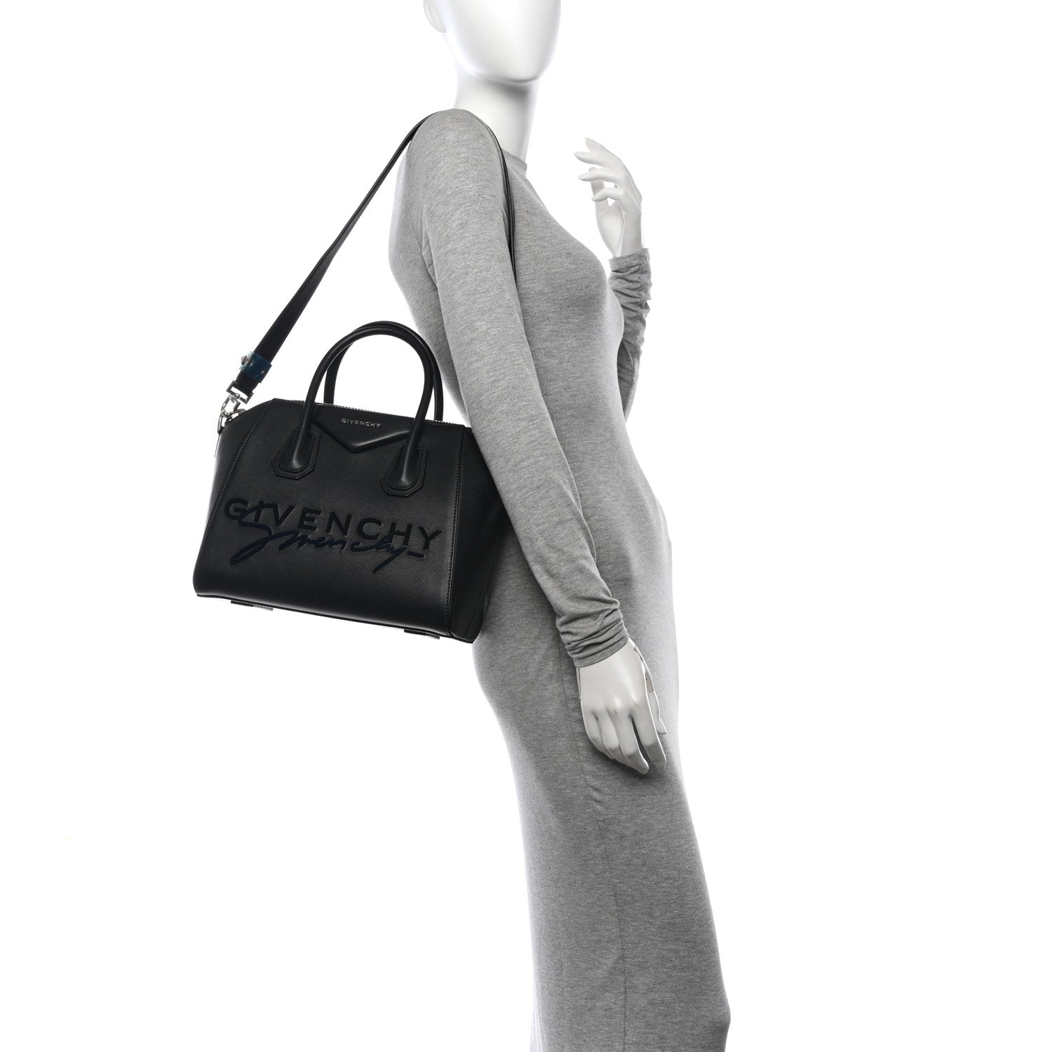 Givenchy Calfskin Signature Logo Small Antigona Black 2 of 12