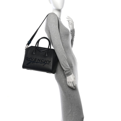 Givenchy Calfskin Signature Logo Small Antigona Black 2 of 12