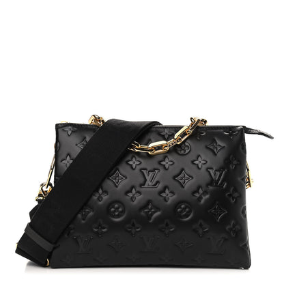 Louis Vuitton Lambskin Embossed Monogram Coussin PM Black 1 of 8