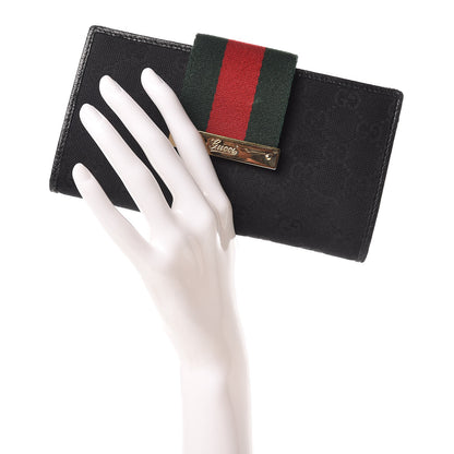 Gucci Monogram Ladies Web Continental Wallet Black 2 of 14