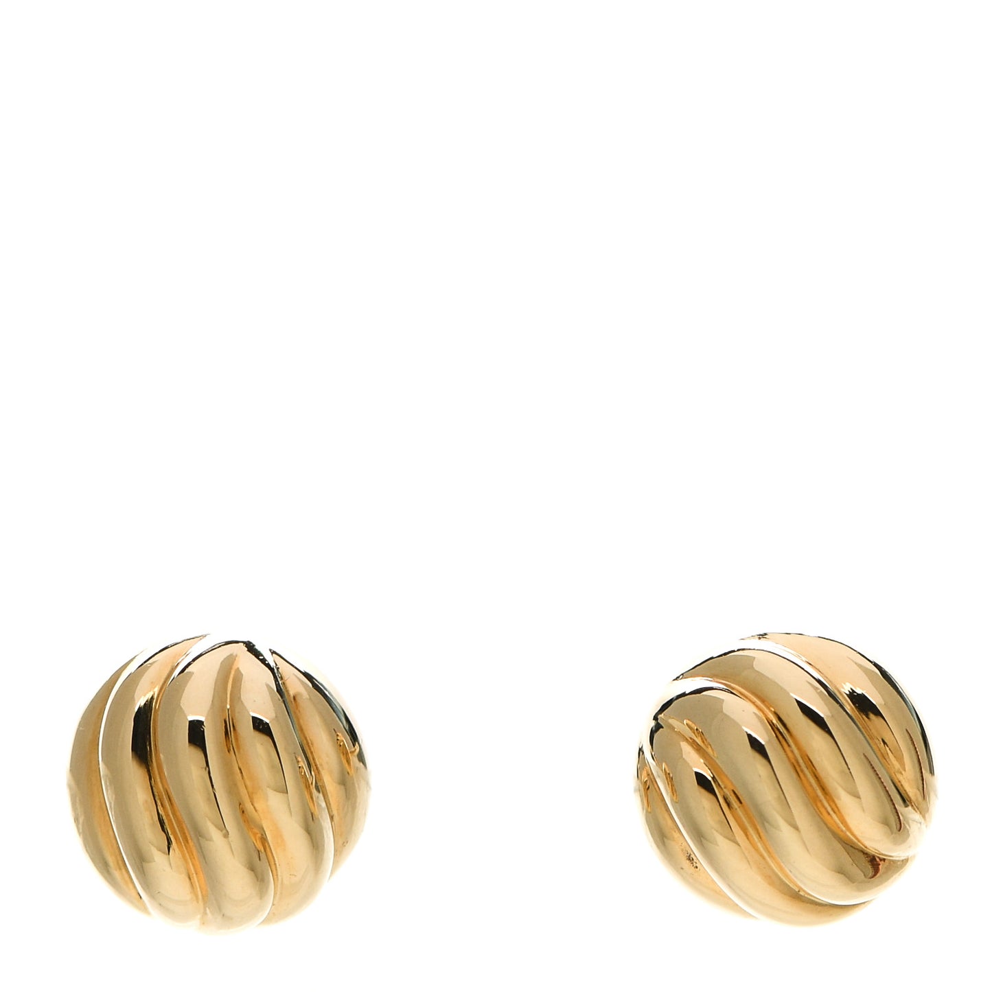 18K Yellow Gold 8mm Sculpted Cable Earrings