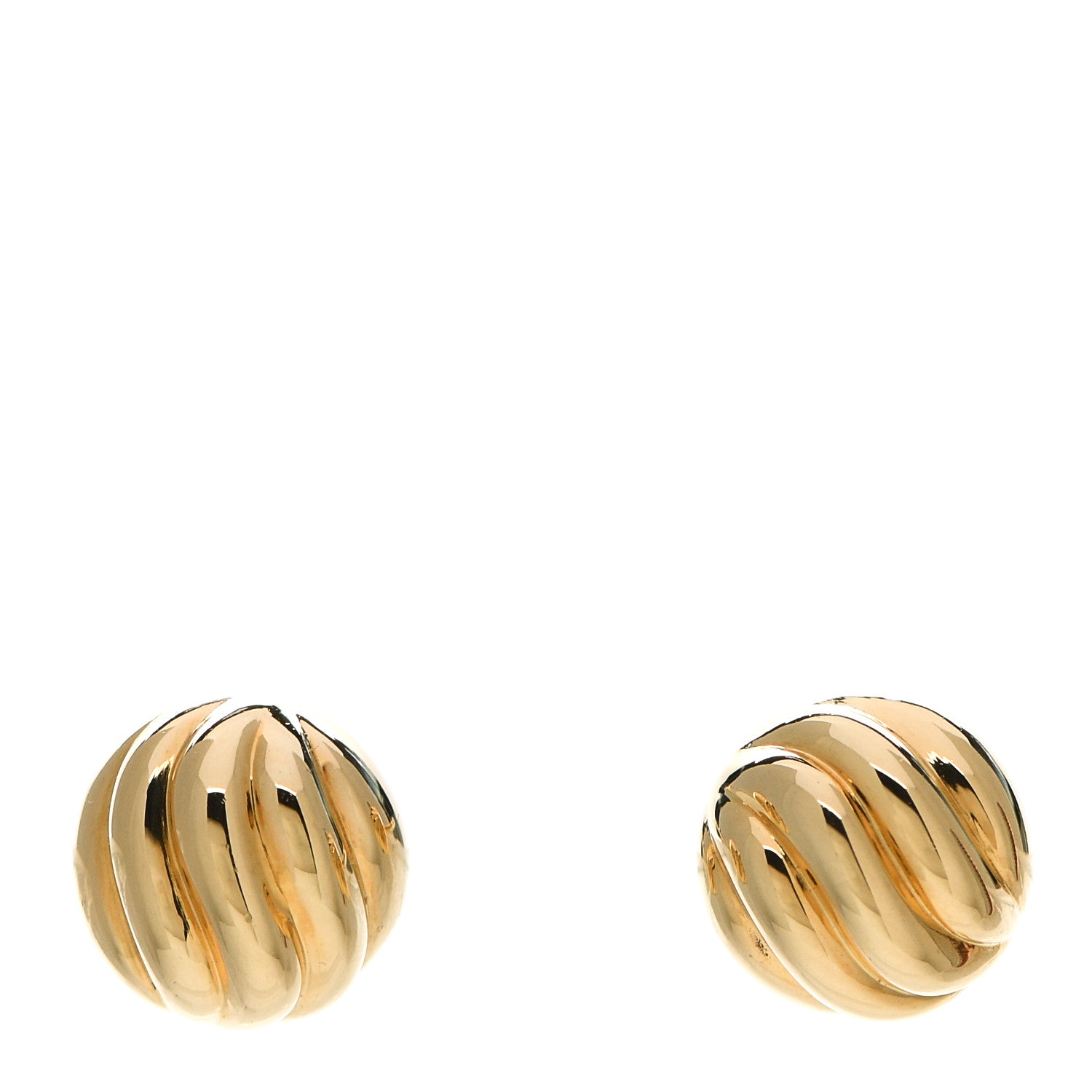 David Yurman 18K Yellow Gold 8mm Sculpted Cable Earrings 1 of 4