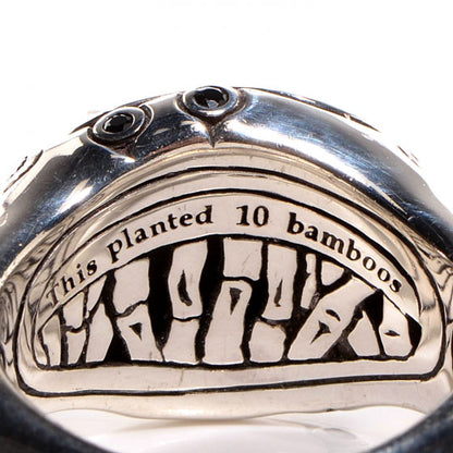 John Hardy Sterling Silver 11mm Black Sapphire Bamboo Batu Ring 7 4 of 6
