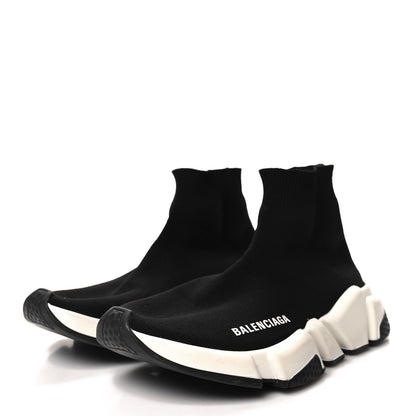 Balenciaga Neoprene Knit Womens Speed Sneakers 37 Black White 3 of 7