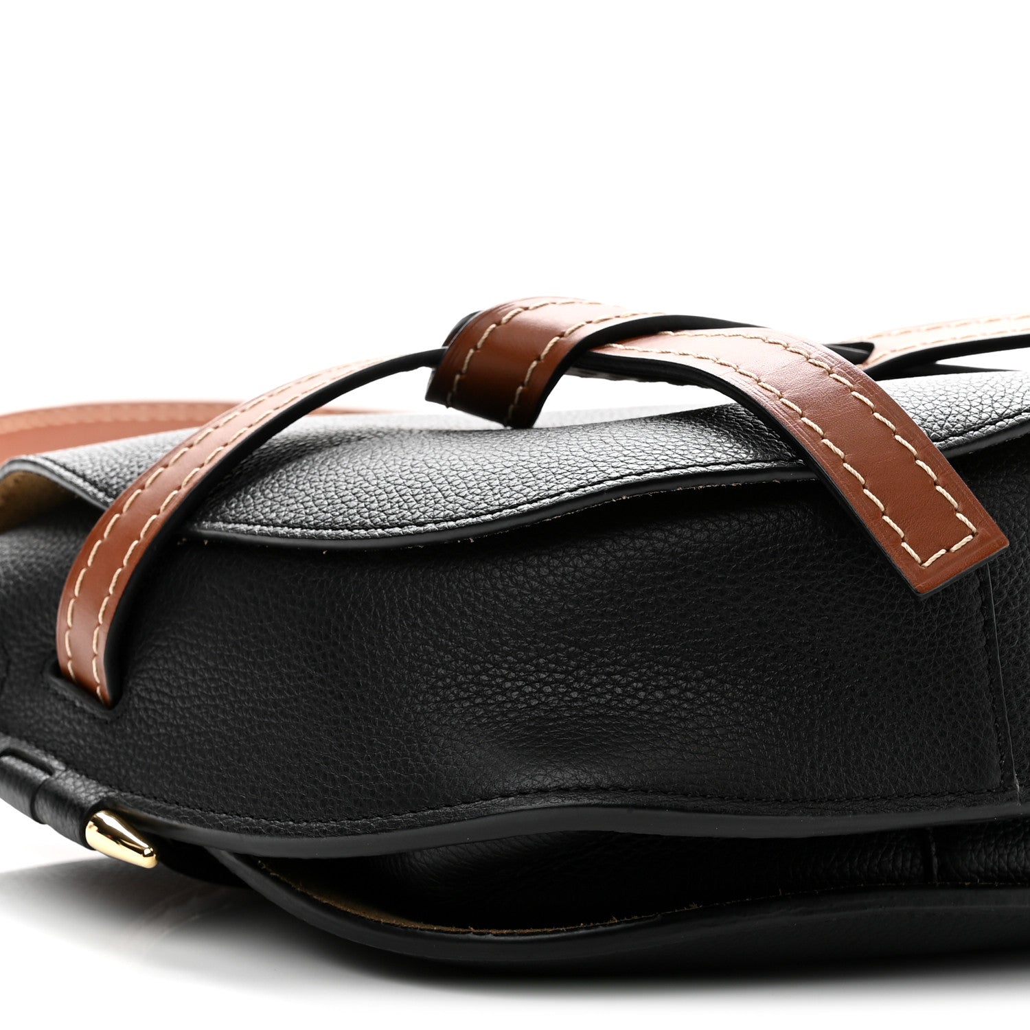 Loewe Grained Calfskin Small Gate Crossbody Bag Pecan Black 8 of 9