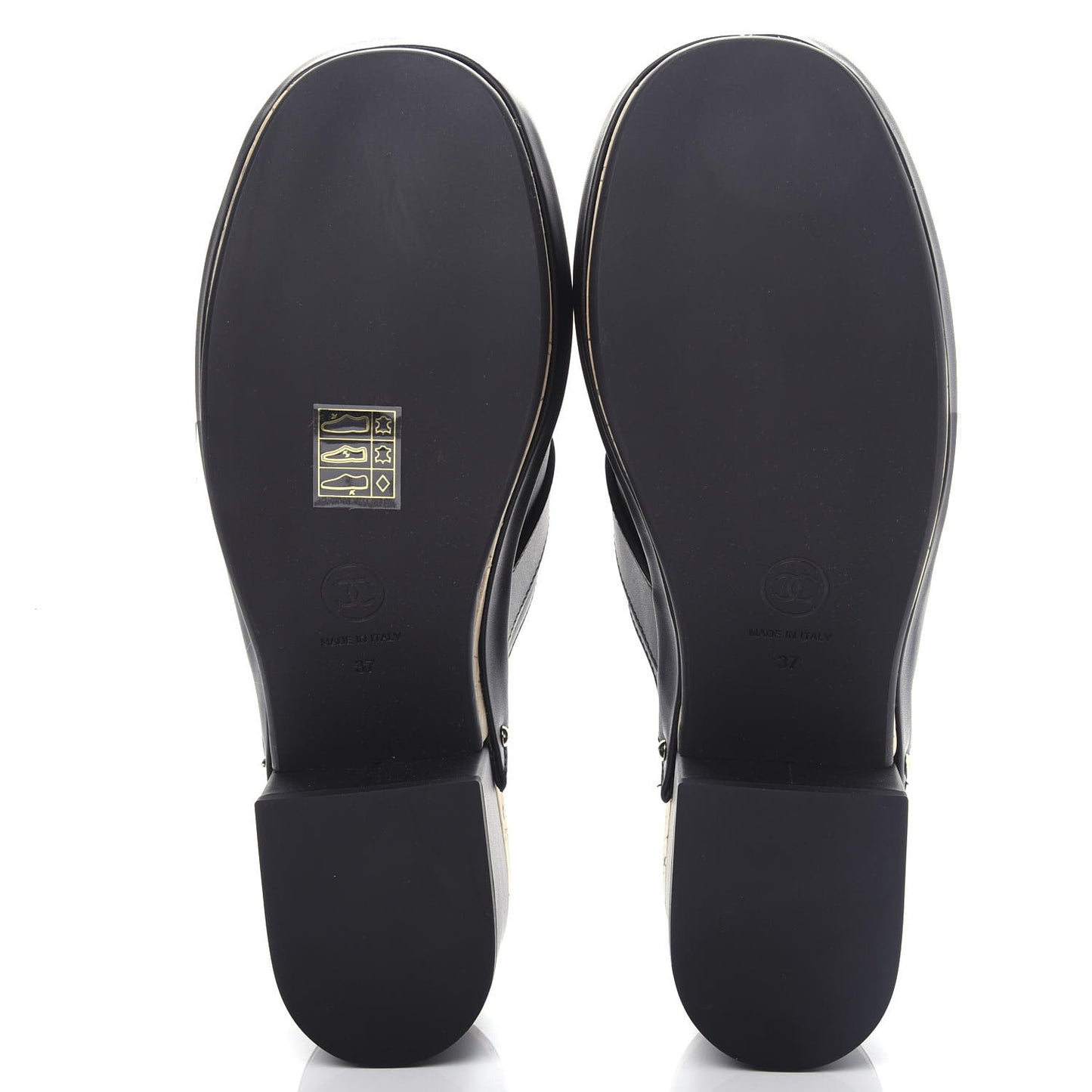 Calfskin CC Turn Lock Clogs 37 Black