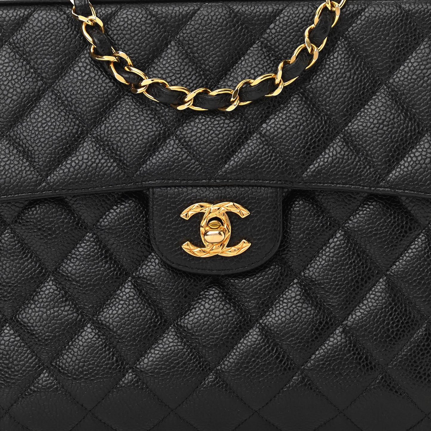 Caviar Quilted Camera Case Black
