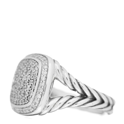 David Yurman Sterling Silver Diamond 11mm Albion Pave Ring 52 6 3 of 6