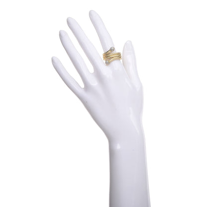 David Yurman 18K Yellow Gold Diamond Triple Bypass Ring 54 6.75 2 of 6