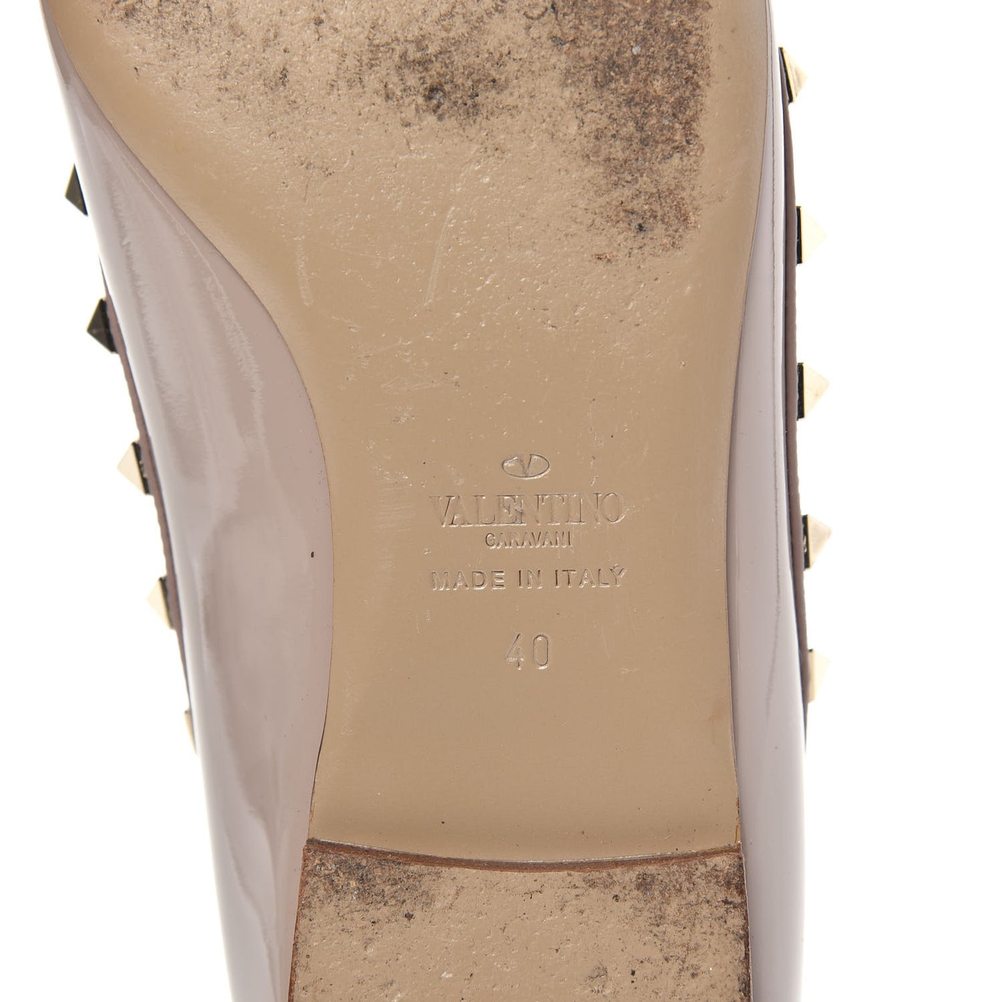 Patent Rockstud Ballerina Flats 40 Poudre