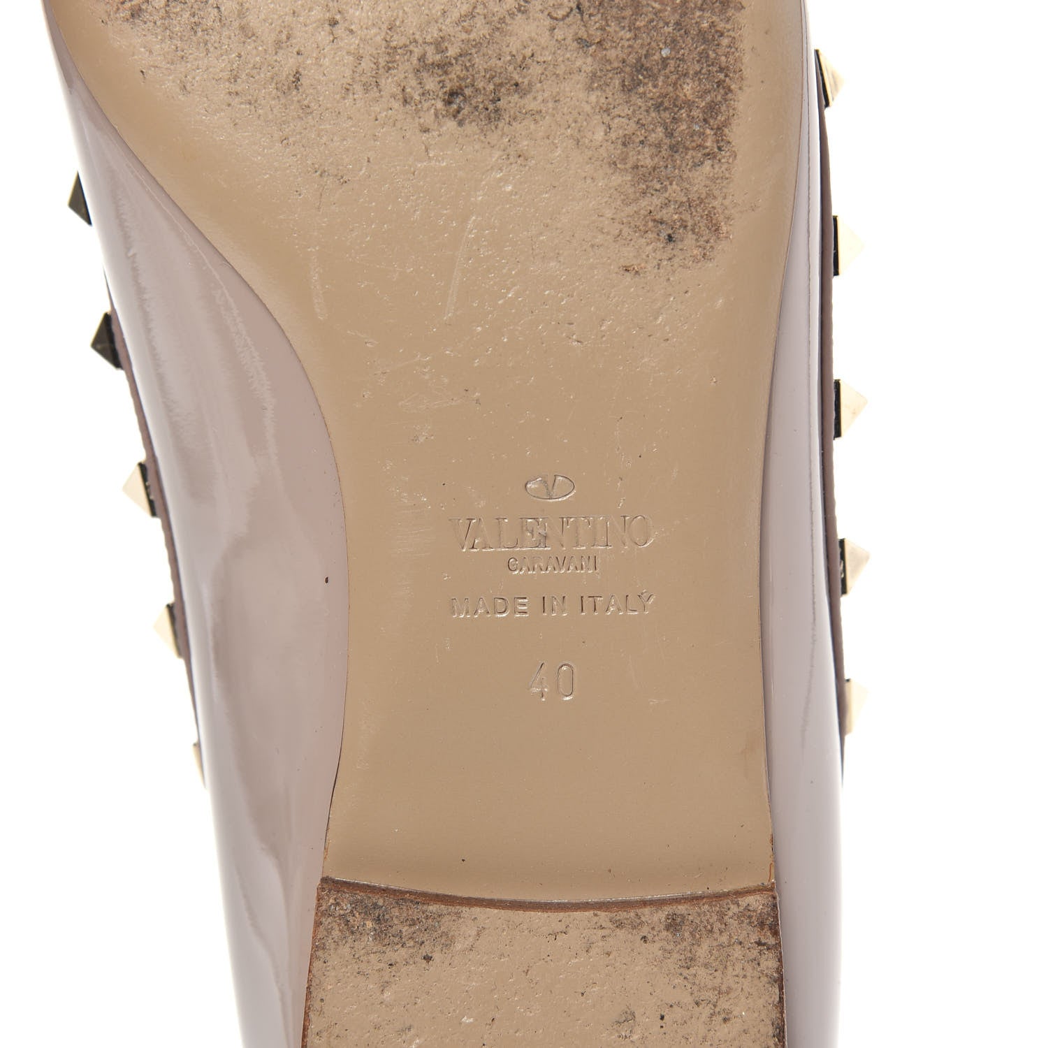 Valentino Garavani Patent Rockstud Ballerina Flats 40 Poudre 8 of 10