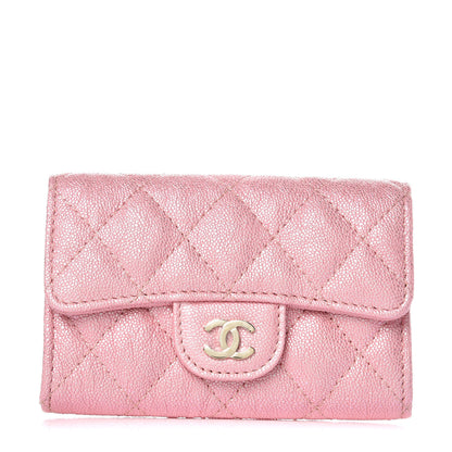 Chanel Iridescent Caviar Quilted Flap Card Holder Rose Pink 1 of 11