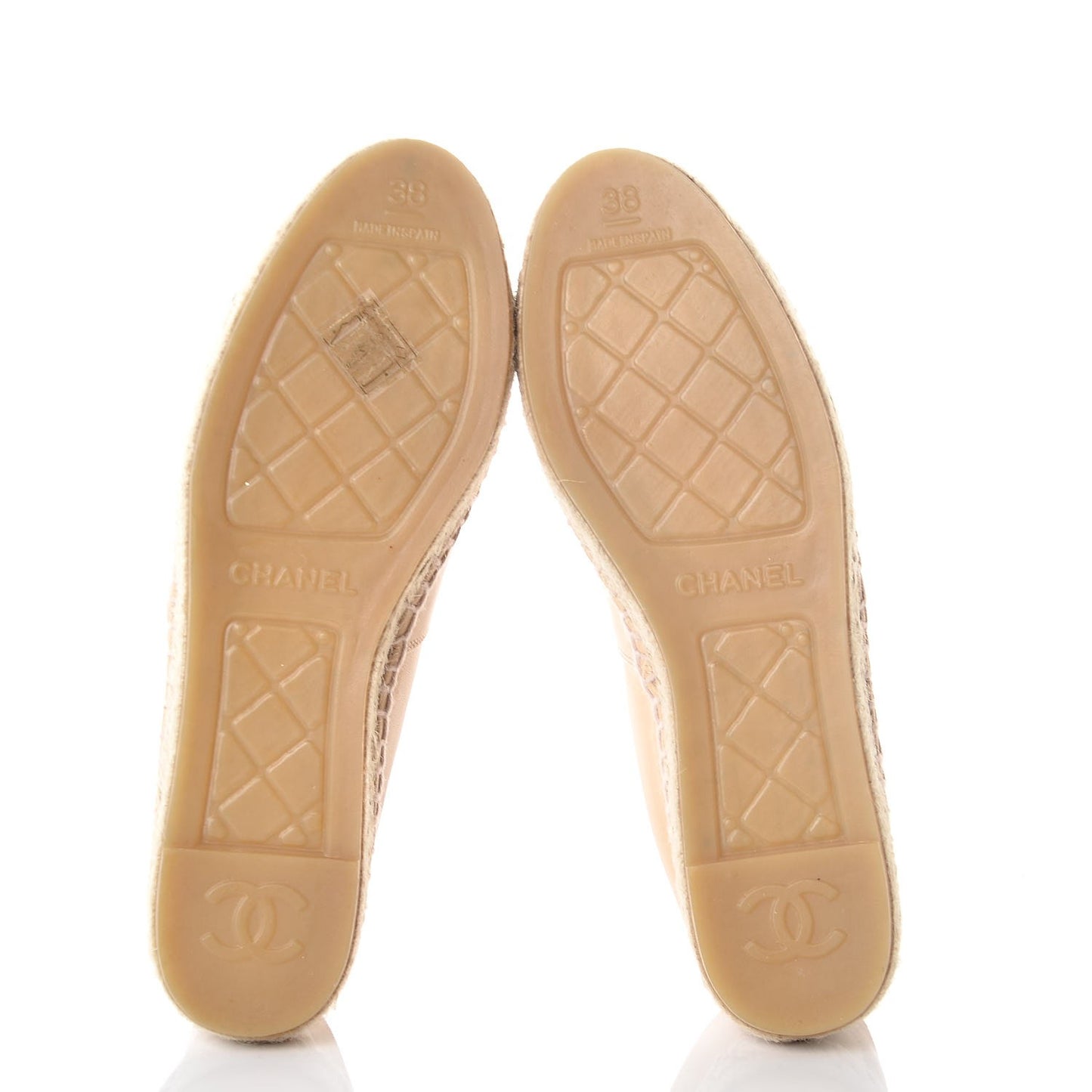 Lambskin CC Espadrilles 38 Beige Black