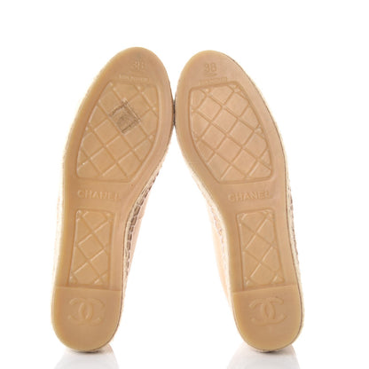 Chanel Lambskin CC Espadrilles 38 Beige Black 5 of 10
