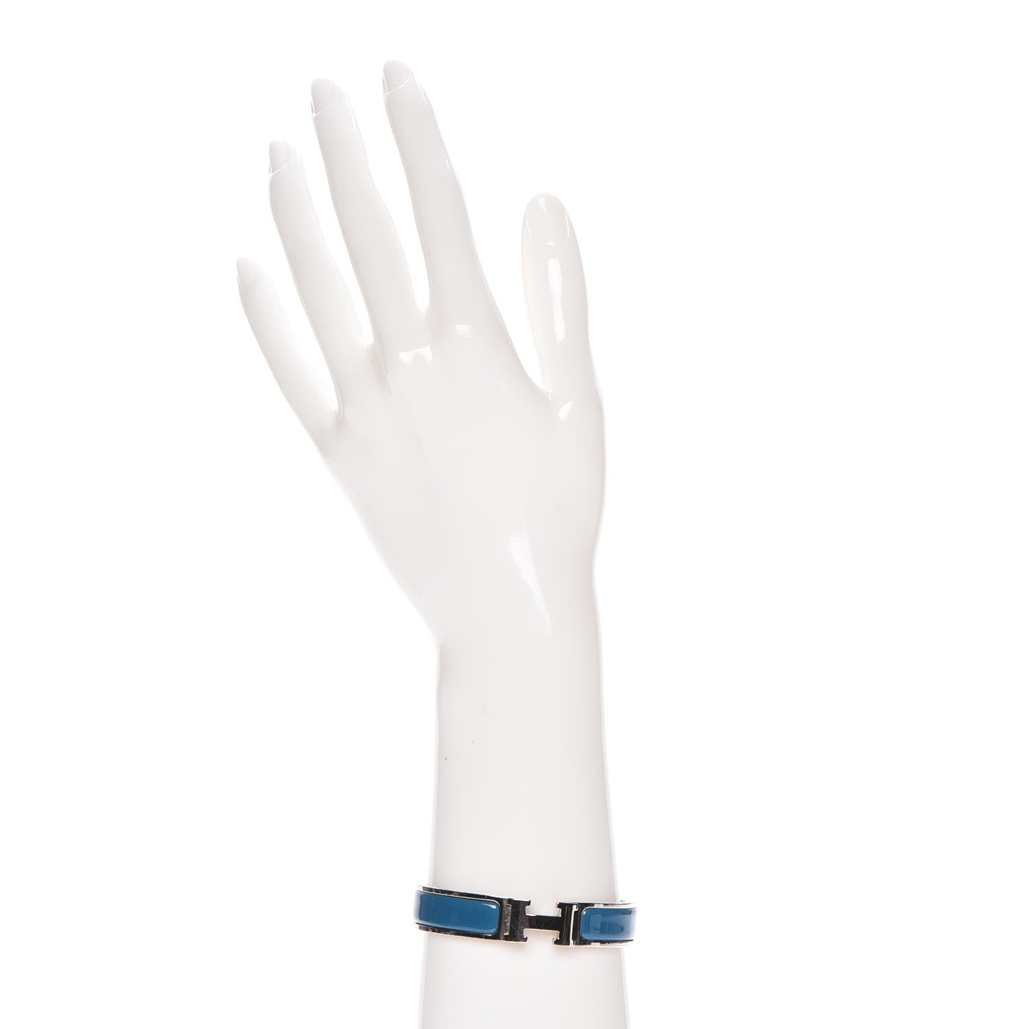 Hermes Narrow Enamel Clic Clac H Bracelet PM Bleu 2 of 5