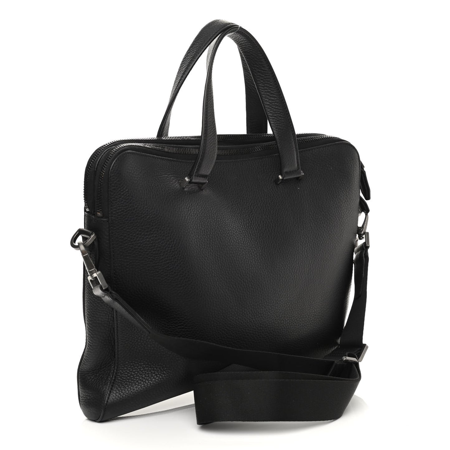 Tumbled Calfskin Business Bag Black