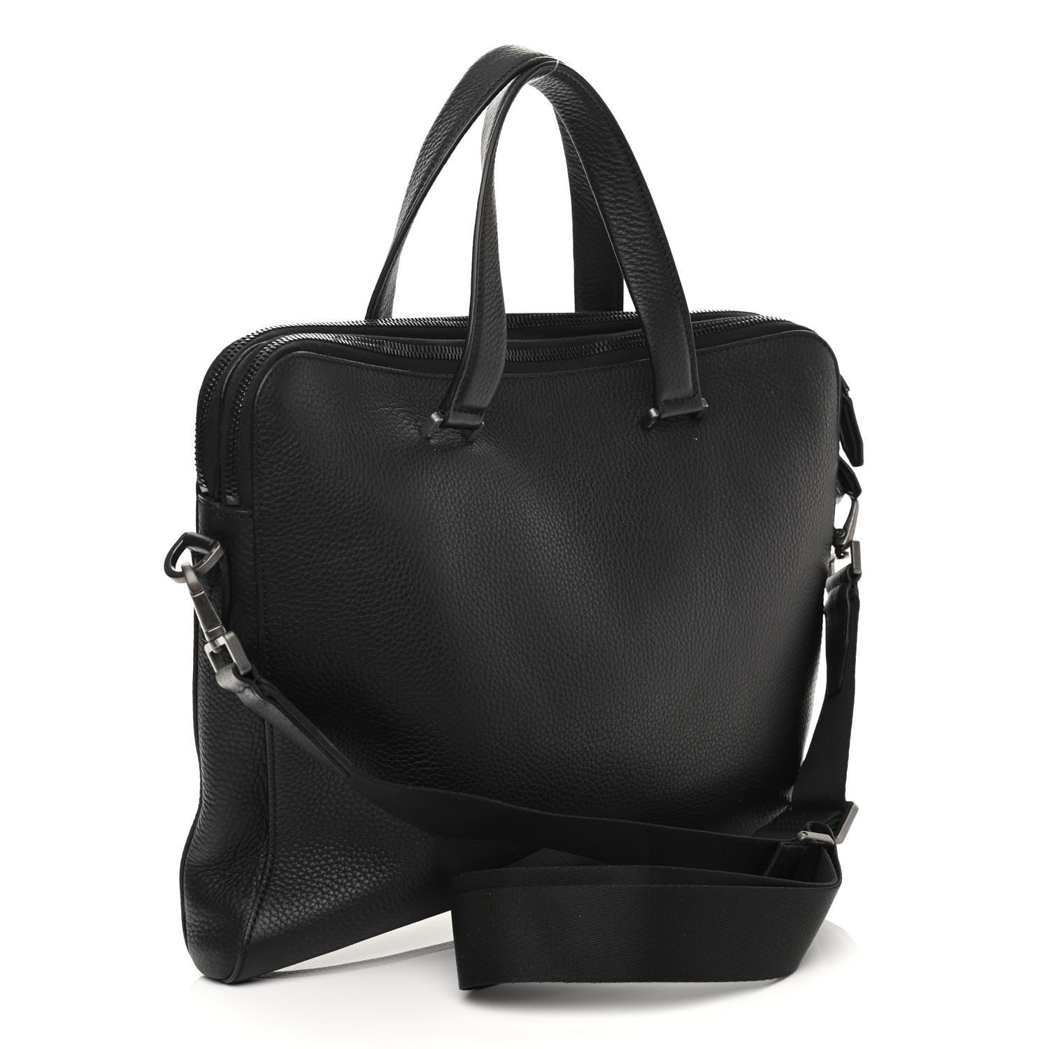 Salvatore Ferragamo Tumbled Calfskin Business Bag Black 3 of 11