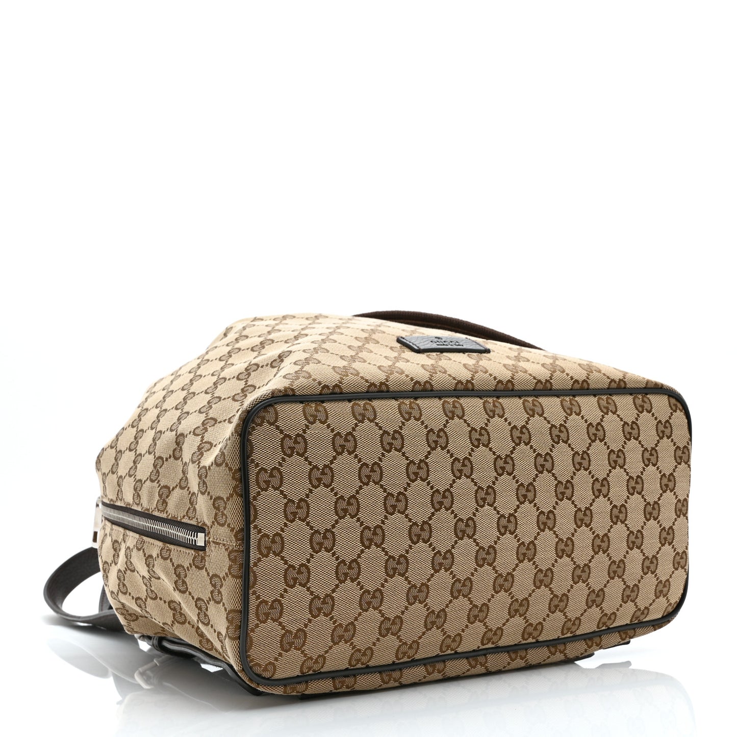 Monogram Dollar Calfskin O Drawstring Backpack Beige Ebony Testa di Moro Dark Chocolate
