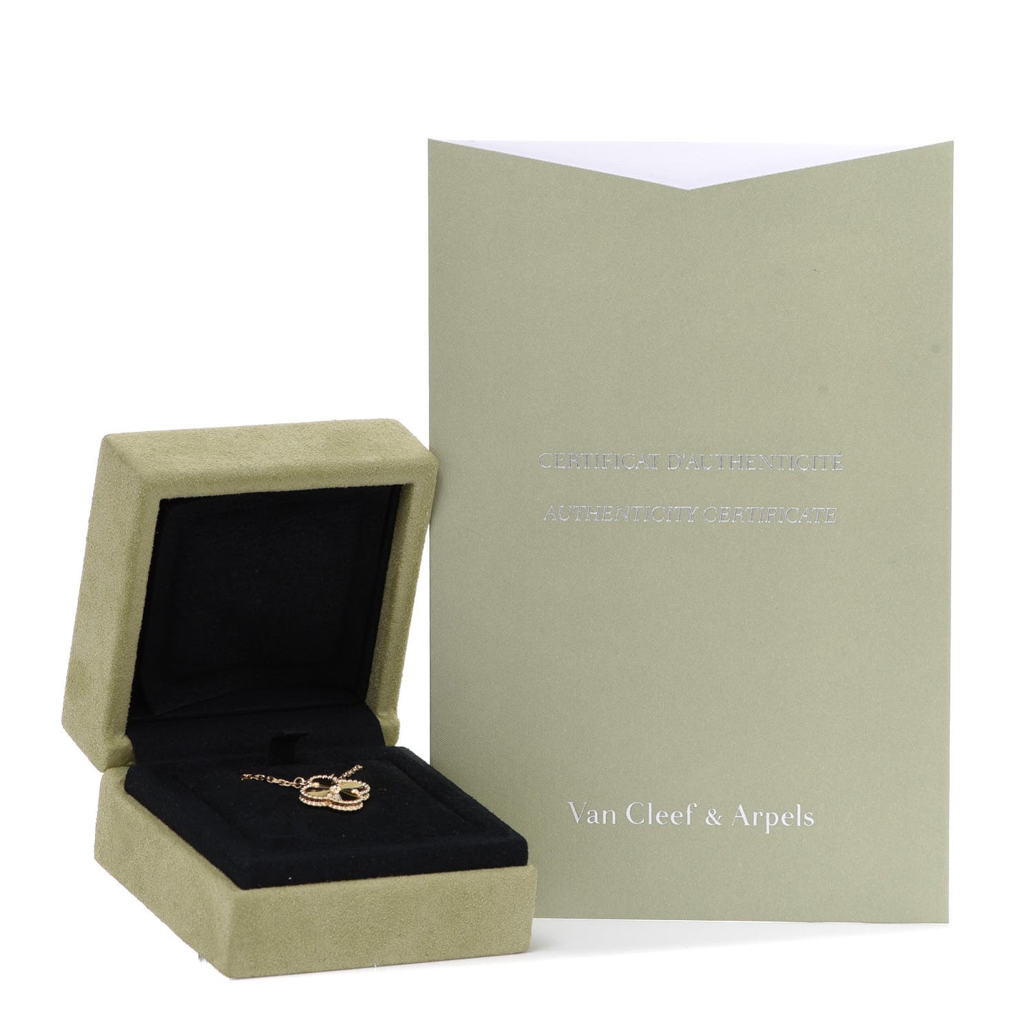 18K Yellow Gold Guilloche Vintage Alhambra Pendant Necklace