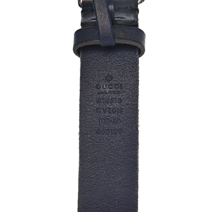 Gucci Cuoio Toscano Nickel Double G 30mm Belt 100 40 Blue 4 of 8