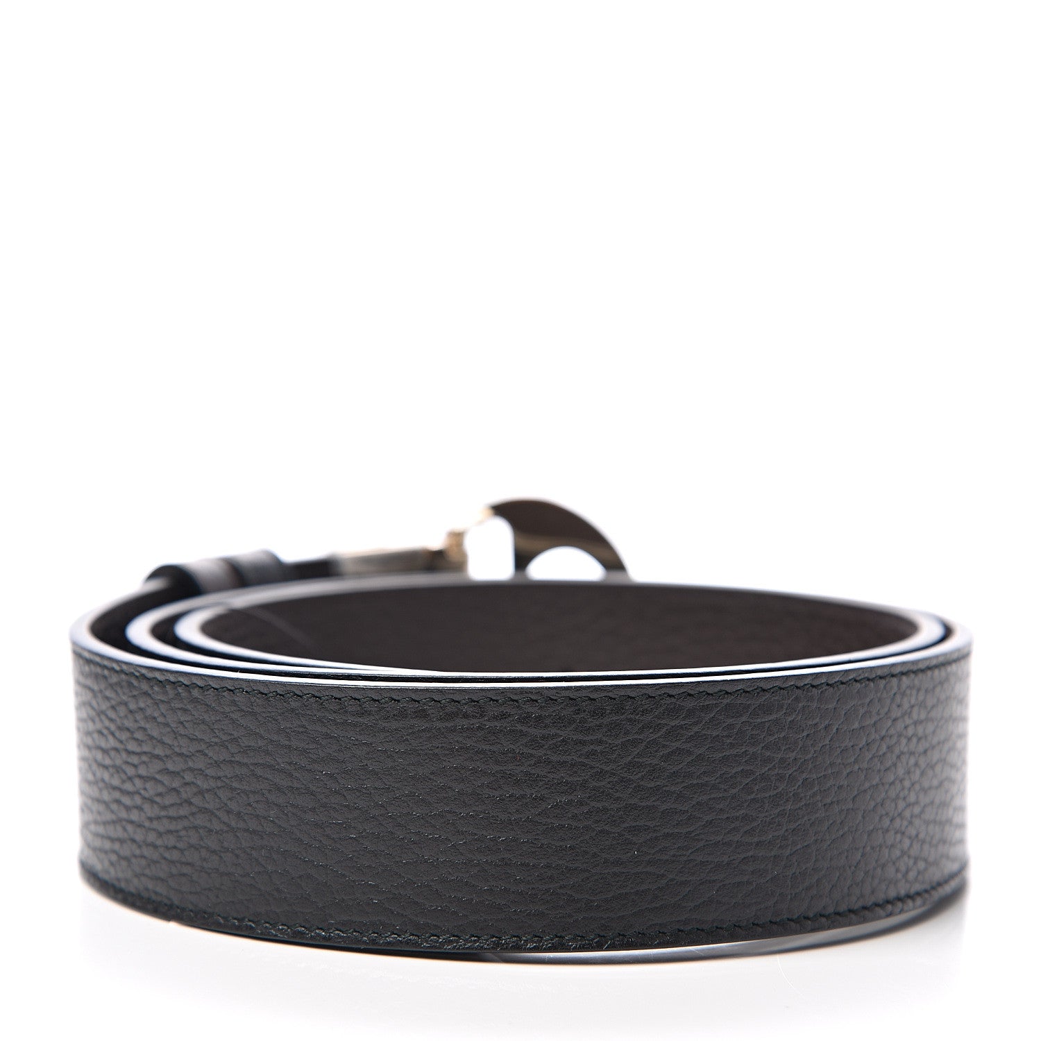 Gucci Dollar Calfskin 1973 Reversible Belt 95 38 Black Testa di Moro 2 of 4