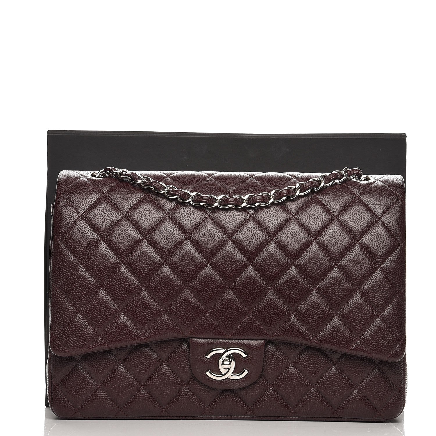 Chanel Caviar Quilted Maxi Double Flap Dark Purple 9 of 9