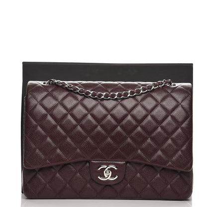 Chanel Caviar Quilted Maxi Double Flap Dark Purple 9 of 9