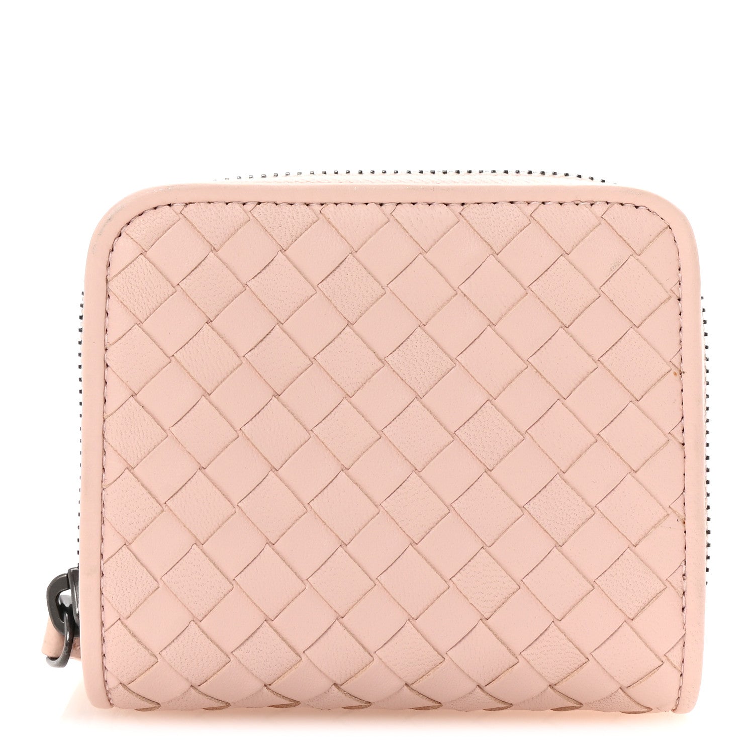 Bottega Veneta Nappa Intrecciato Small Bi-Fold Zip Wallet Pink 1 of 8