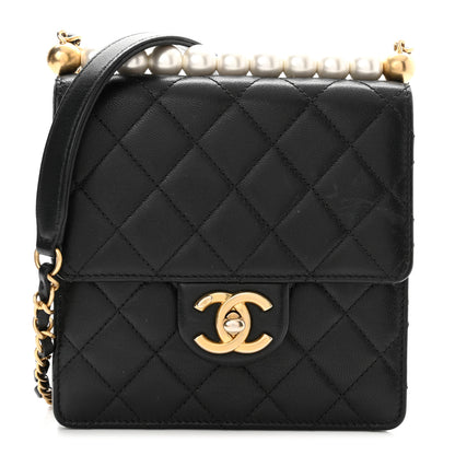 Chanel Goatskin Quilted Chic Pearls Flap Black 1 of 12