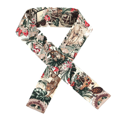 Louis Vuitton Silk Voyage Extraordinaire Bandeau Scarf Beige 1 of 3