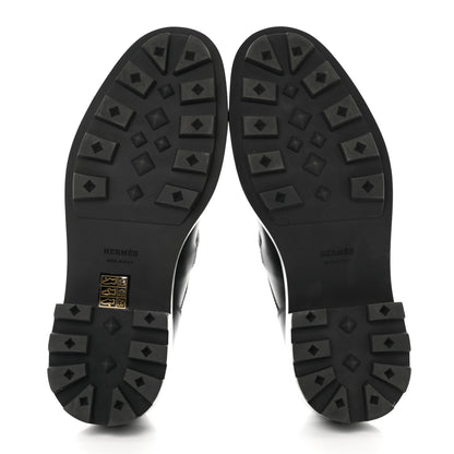 Hermes Glossed Calfskin First Oxford 37.5 Black 5 of 9