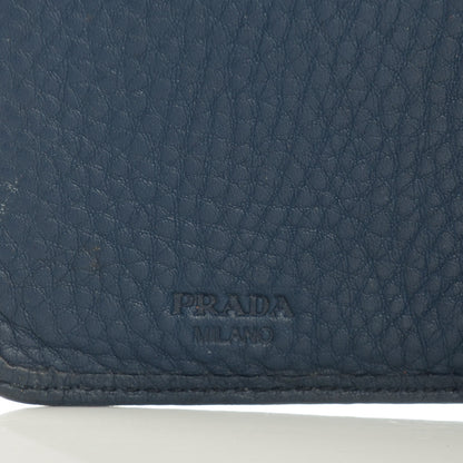 Prada Vitello Daino Compact Wallet Baltico 6 of 7