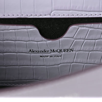 Alexander McQueen Shiny Crocodile Embossed Jeweled Satchel Lavender 6 of 8