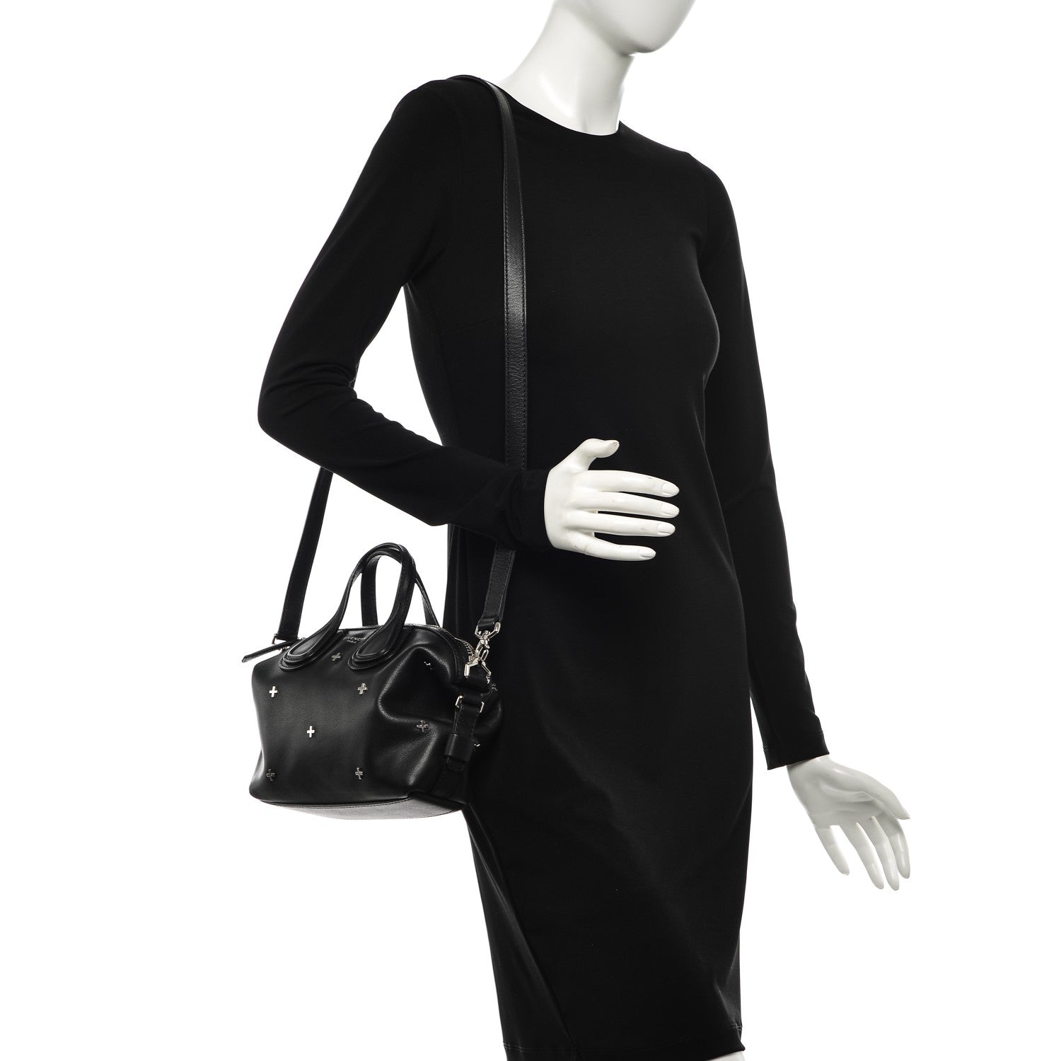 Givenchy Waxed Calfskin Micro Metal Cross Nightingale Black 2 of 7