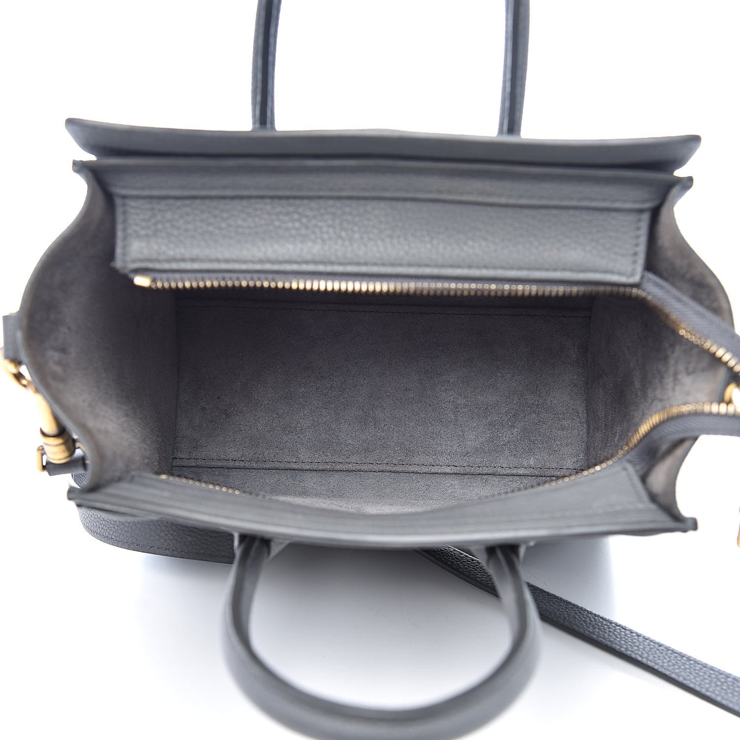 Baby Drummed Calfskin Nano Luggage Kohl