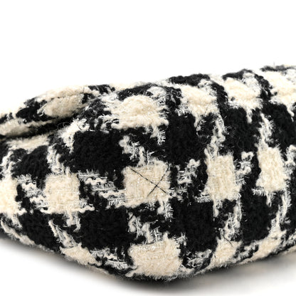 Chanel Tweed Quilted Medium Chanel 19 Flap Black Ecru White 10 of 10